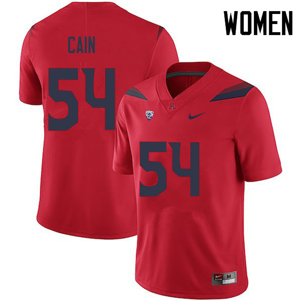 Women #54 Bryson Cain Arizona Wildcats College Football Jerseys Sale-Red - Click Image to Close